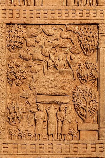 Gateway decoration bas relief of Great Stupa