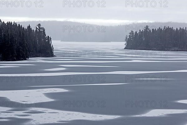 Thaw lake in spring