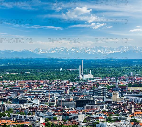 Aerial view of Munich from Olympiaturm