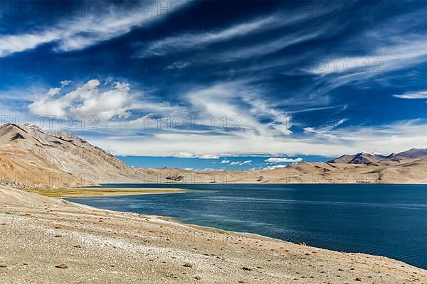 Tso Moriri lake in Himalayas