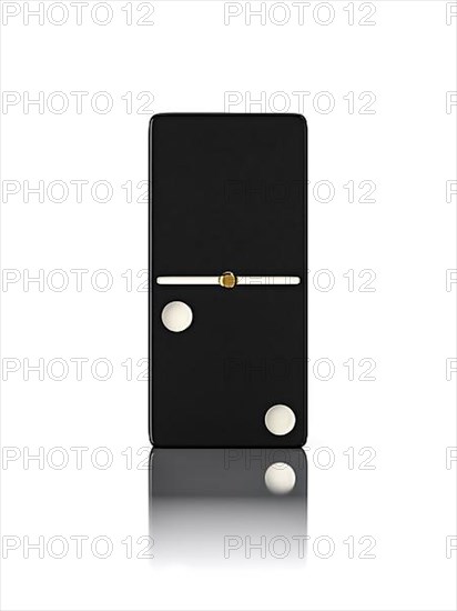 Domino game bone close up isolated on white