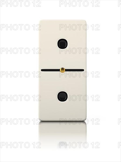 Domino game bone close up isolated on white