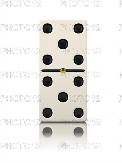 Domino game bone close up isolated on white