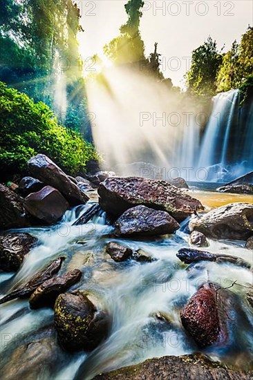 Tropical waterfall Phnom Kulen