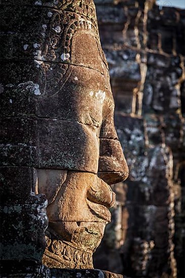 Ancient stone face of Bayon temple