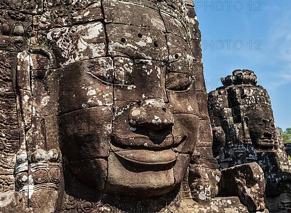 Ancient stone faces of Bayon temple