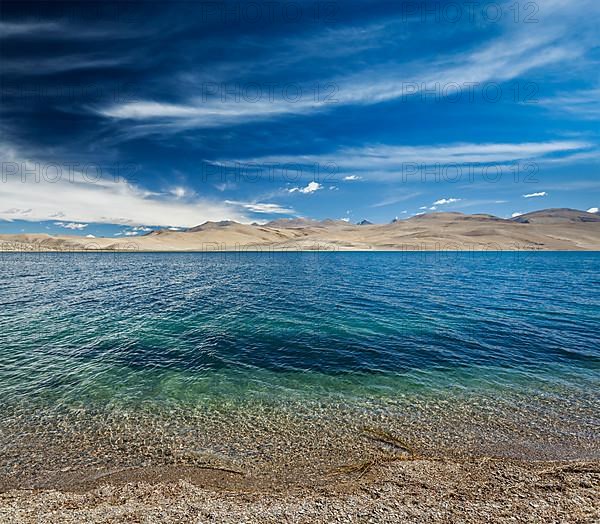 Tso Moriri lake in Himalayas