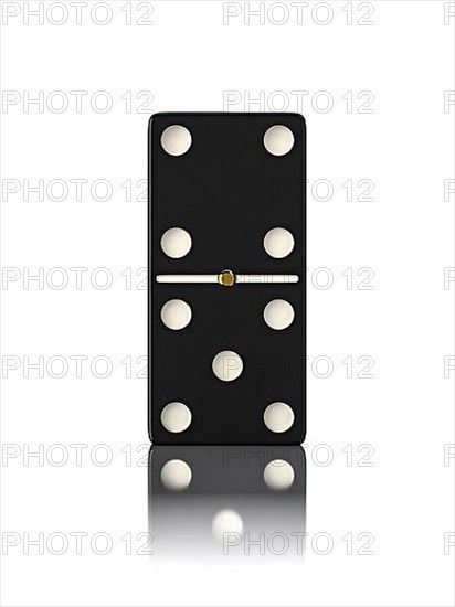 Domino game bone close up isolated on white