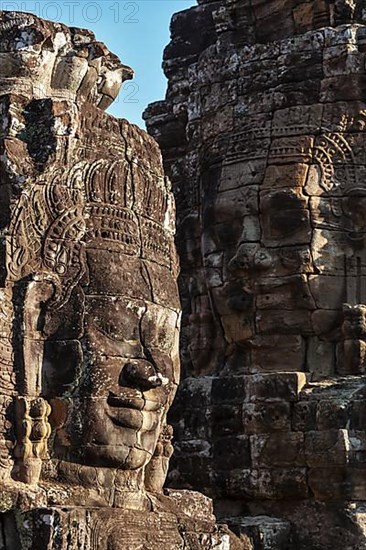 Ancient stone faces of Bayon temple