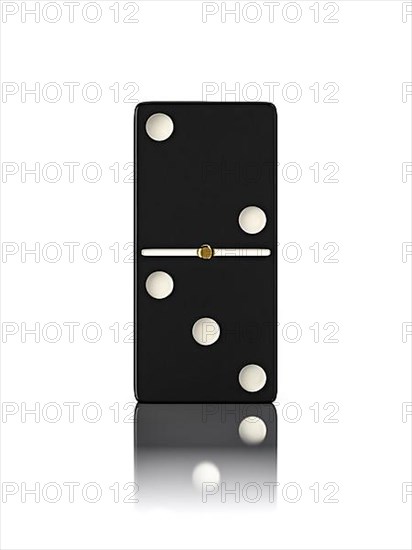 Domino game bone close up isolated on white