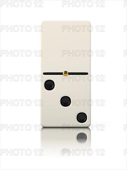 Domino game bone close up isolated on white