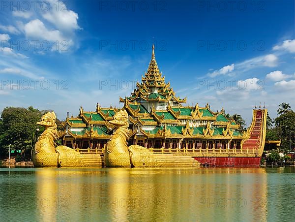 Yangon icon landmark and tourist attraction Karaweik