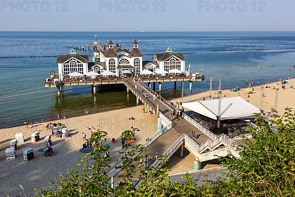 Pier in the Baltic resort of Sellin on the island of Ruegen on the Baltic Sea in Sellin