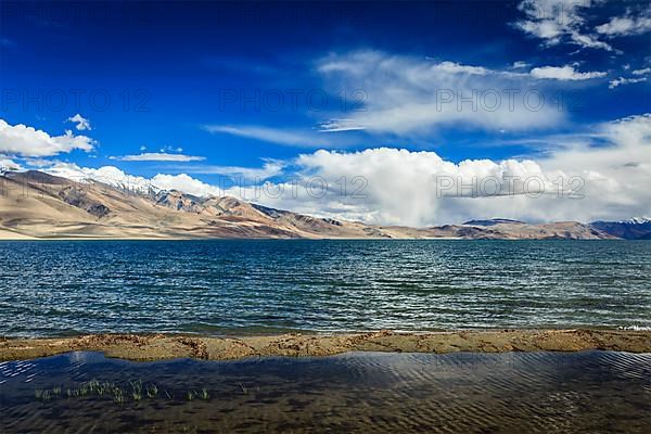 Himalayan mountain lake in Himalayas Tso Moriri