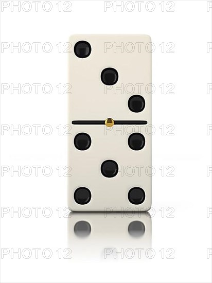 Domino game bone close up isolated on white