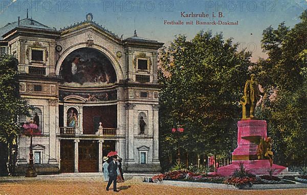 Festival Hall and Bismarck Monument in Karlsruhe