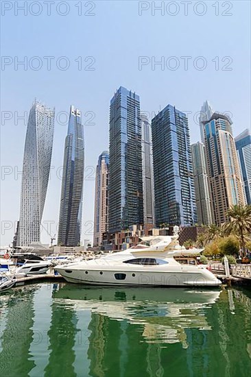 Dubai Marina Yacht Harbour Skyline Architecture Vacation in Dubai