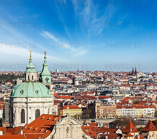 Aerial view of Prague from Prague Castle. Prague