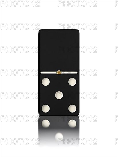 Domino game bone close up isolated on white