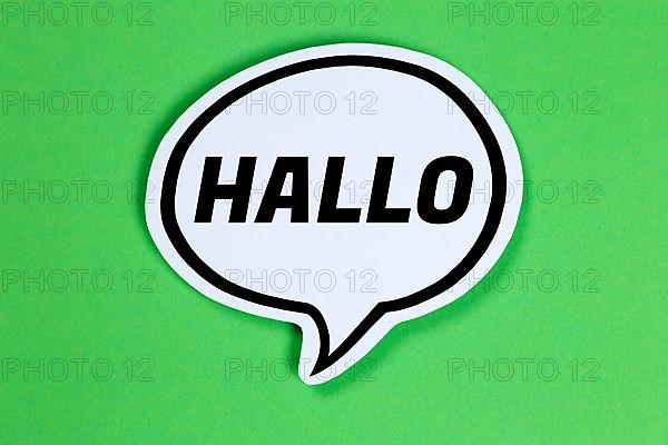 Hello in Speech Bubble Communication Concept Talk in Stuttgart