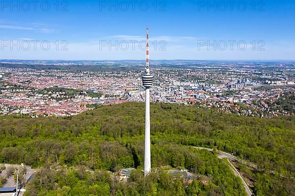 Stuttgart TV Tower Skyline Aerial Photo City Architecture Travel in Stuttgart