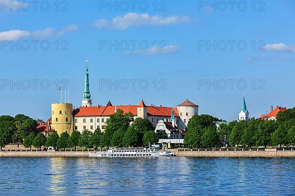 View of Riga Castle over Daugava river. Riga