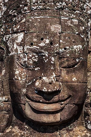 Ancient stone face of Bayon temple