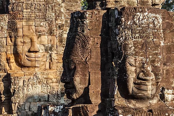 Ancient stone faces of Bayon temple