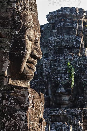 Ancient stone faces of Bayon temple