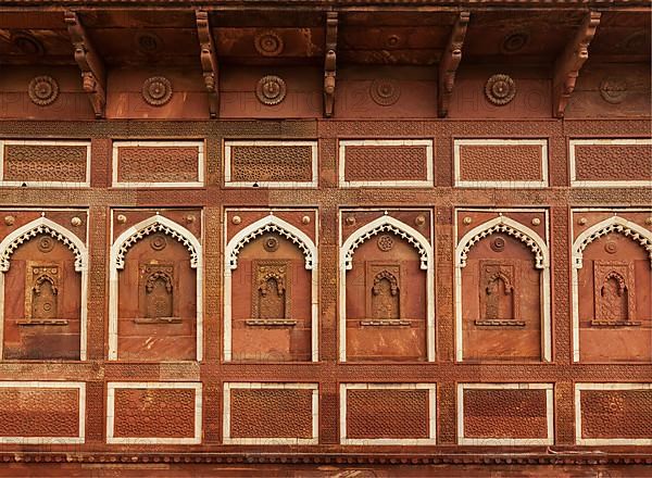 Wall decoration in Agra fort. Agra