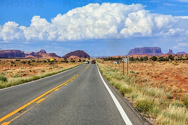 Road leads across a plateau