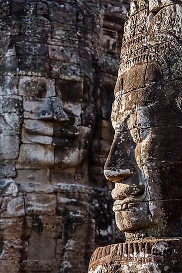 Ancient stone faces of Bayon temple