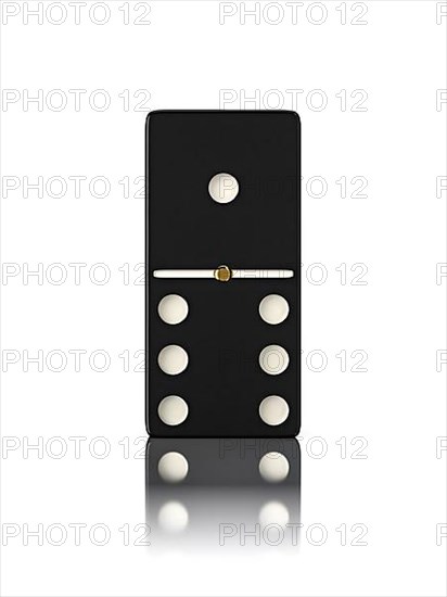 Domino game bone close up isolated on white