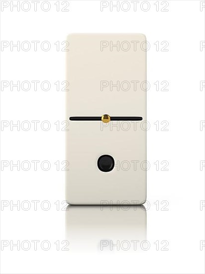 Domino game bone close up isolated on white