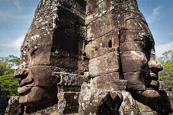 Ancient stone faces of Bayon temple