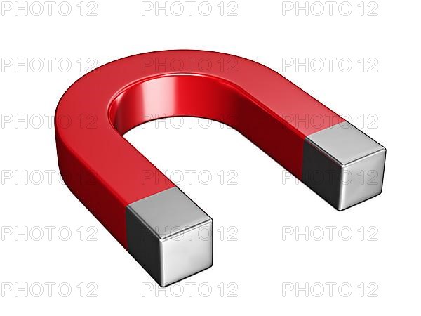 Horseshoe magnet isolated on white background