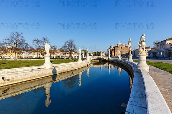 Prato Della Valle Square with Statues Travel City in Padua