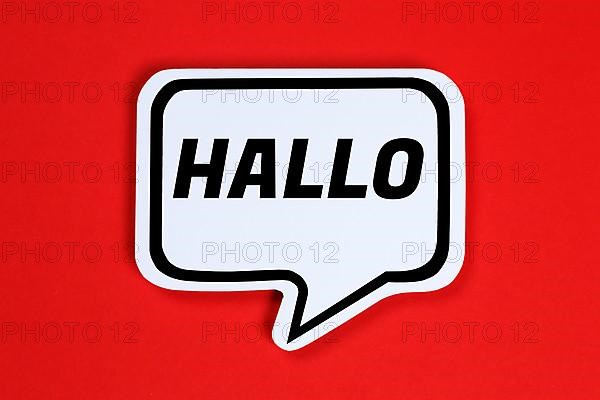 Hello in Speech Bubble Communication Concept Talk in Stuttgart