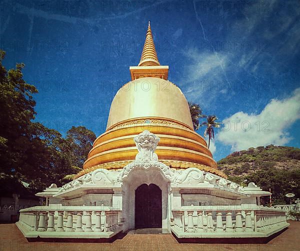 Vintage retro hipster style travel image of buddhist dagoba