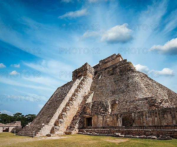 Anicent mayan pyramid in Uxmal