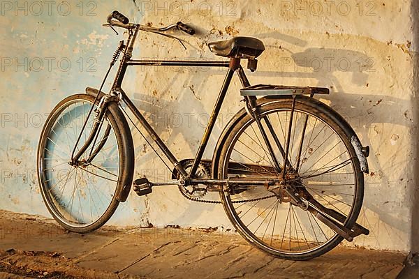 Old Indian bicycle in the street of India