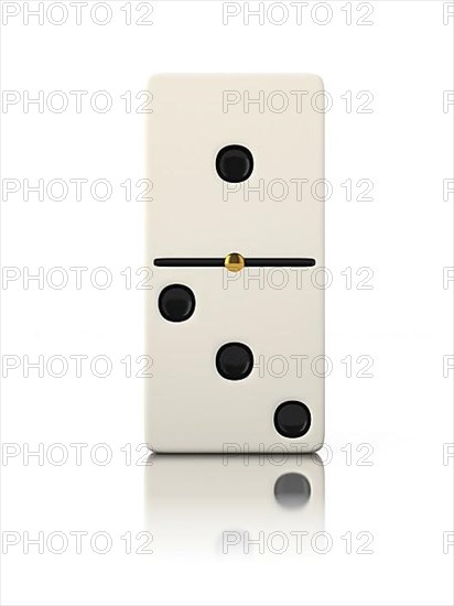 Domino game bone close up isolated on white