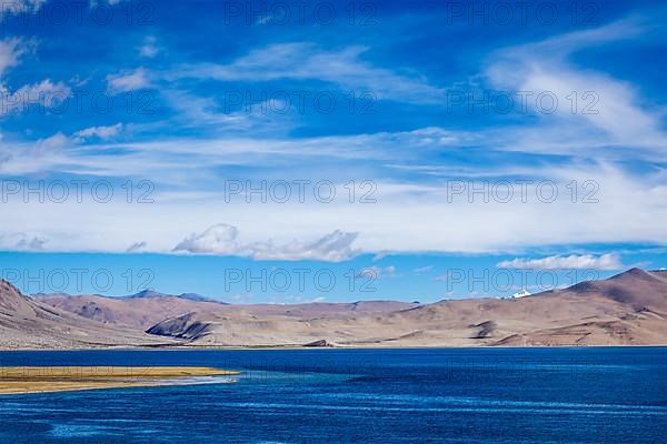 Tso Moriri lake in Himalayas