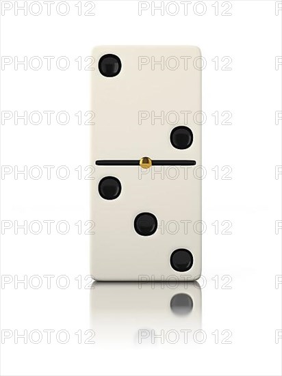 Domino game bone close up isolated on white