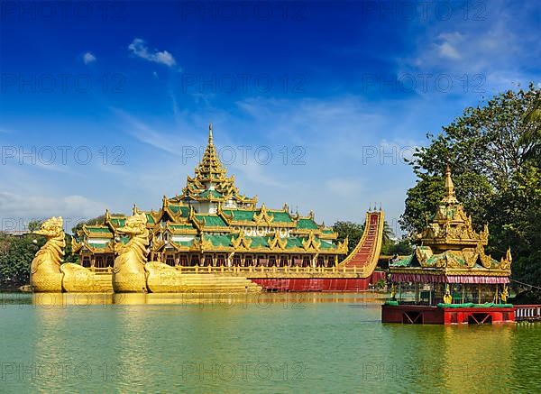 Yangon icon landmark and tourist attraction Karaweik