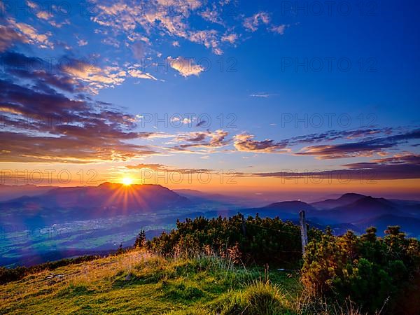 Sunset with cumulus cloud