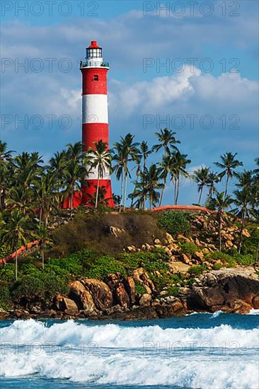 Lighthouse. and sea. Kovalam