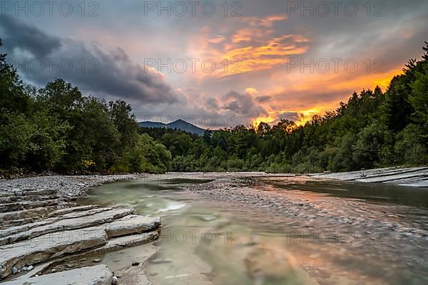 Taugl or Tauglbach at sunset