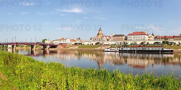 Landsberg an der Warthe town Panorama on the river in Gorzow Wielkopolski