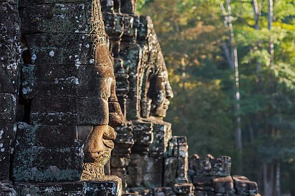 Ancient stone faces of Bayon temple